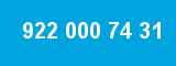 922 000 74 31 922 000 74 31